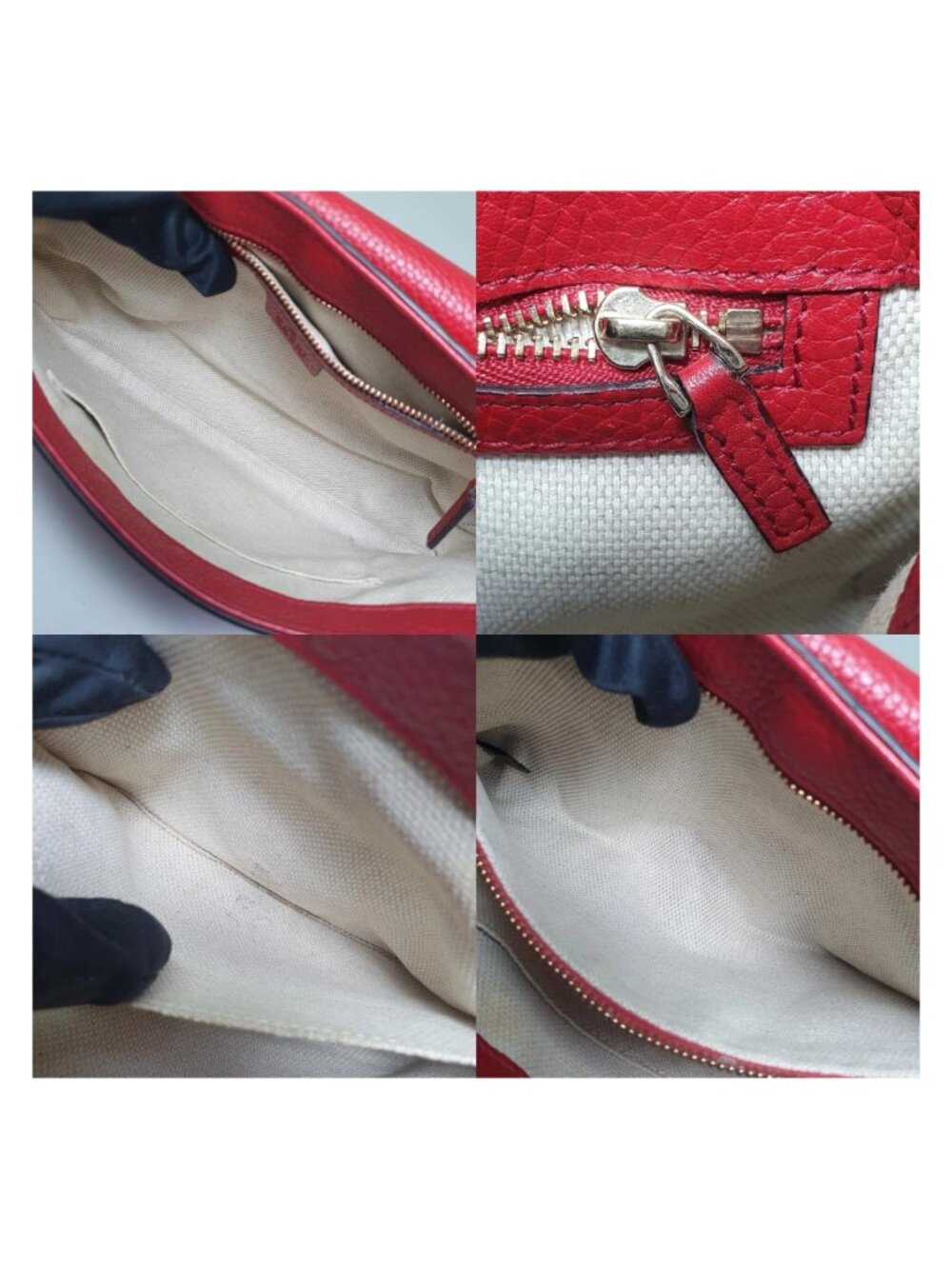 Authentic Gucci Soho Leather Chain Flap Crossbody Red | GG Logo Shoulder Bag - Picture 11 of 12